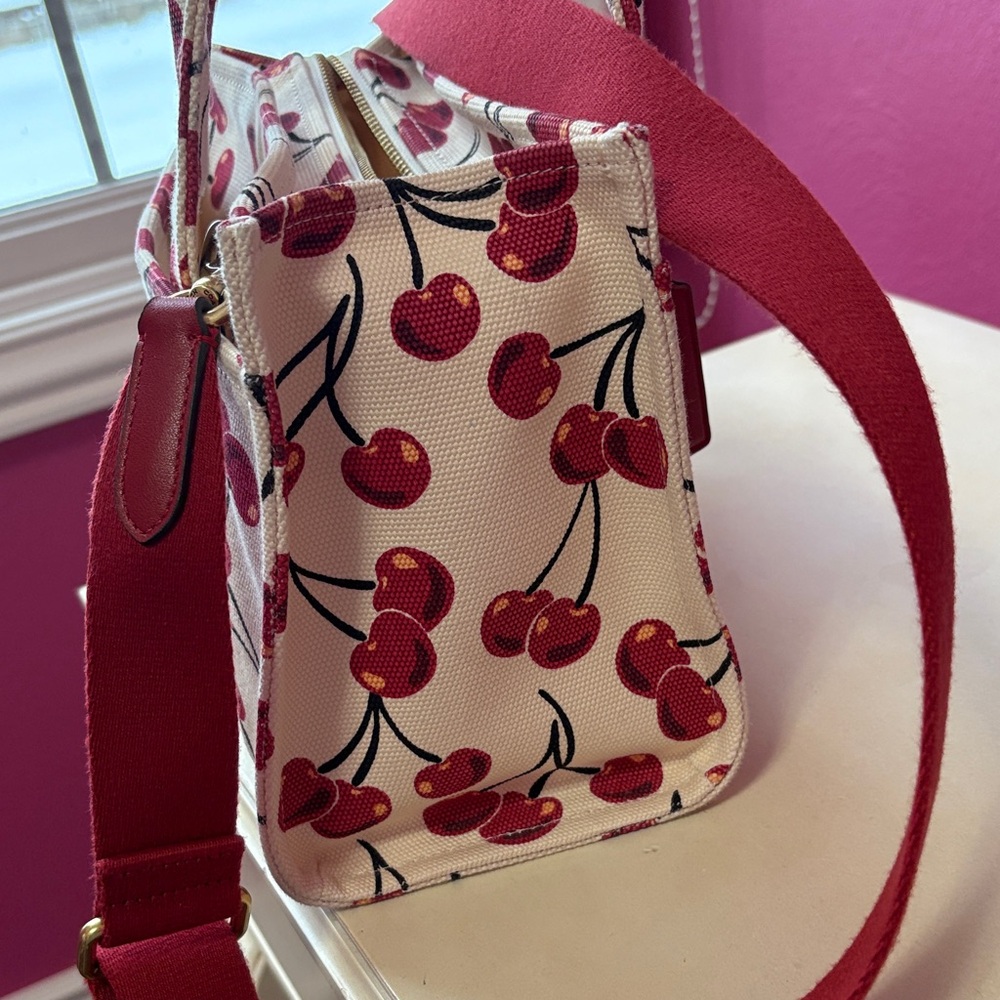Coach Cherry Patterned Canvas Tote - Picture 10 of 12